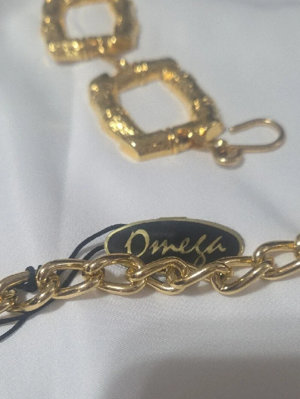 Vintage Omega Gold Chain Link Statement Belt NWT 80s 90s Glam